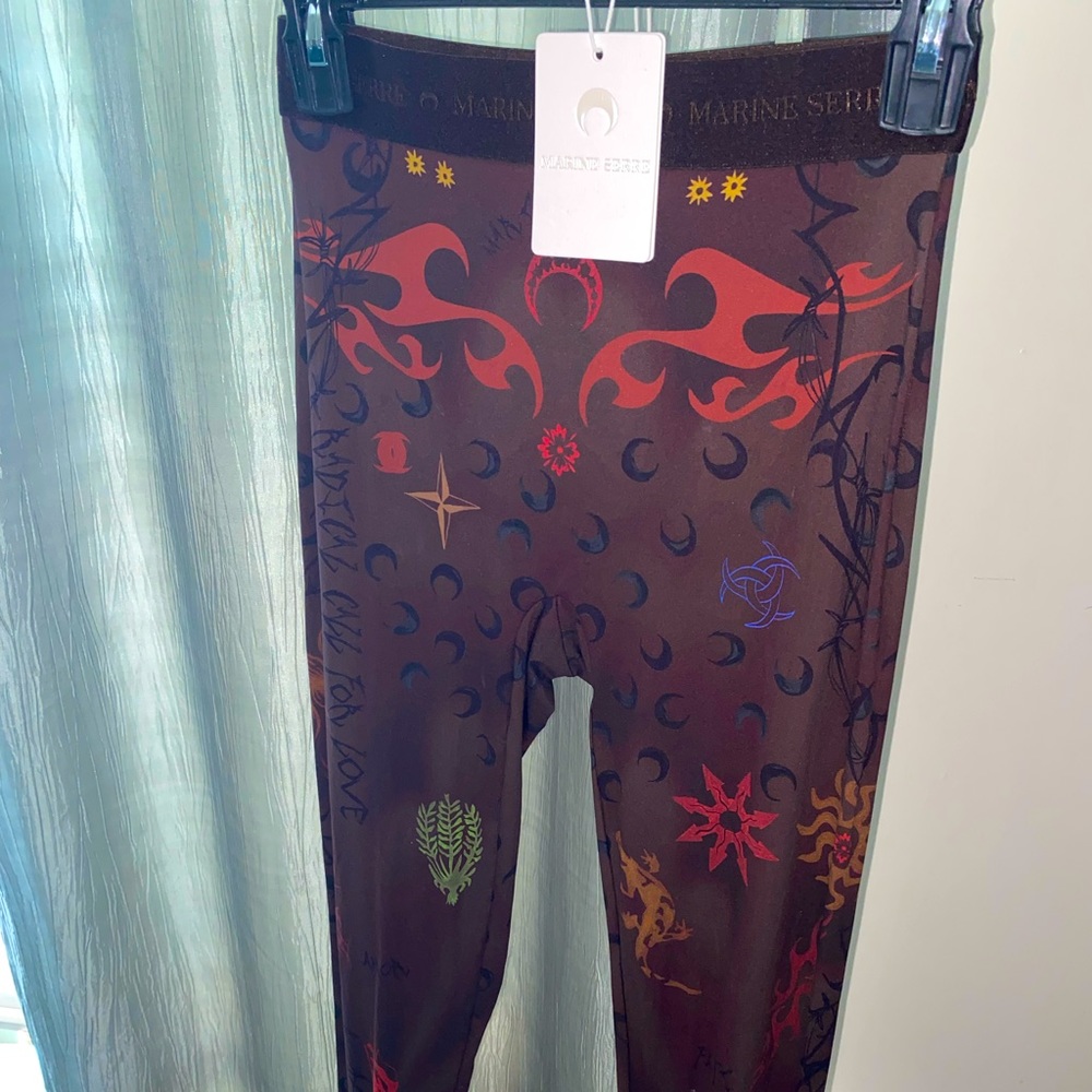 Marine Serre Design Print Closed Toe Leggings